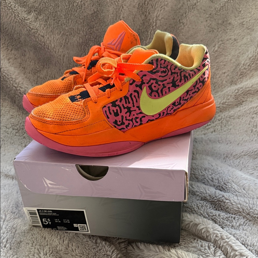 Nike Kids Vibrant Orange and Pink Sneakers